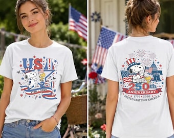 Snoopy America 250th Anniversary Shirt, Peanuts 1776 2026 Patriotic Tee, 4th of July Comfort Colors Shirt