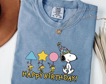 Snoopy Comfort Colors T-Shirt, Retro Peanuts Graphic Tee, Snoopy Birthday Shirt