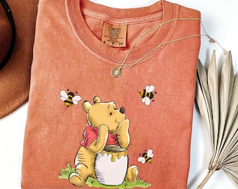 Comfort Colors® Pooh Bear T-Shirt, Winnie The Pooh Shirt, Disney Trip Shirt, Pooh Bear Shirt, Eating Honey Shirts, Disneyland Shirt, Gift