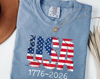 USA 250th Anniversary Patriotic Shirt, 1776-2026 American Flag Tee