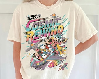 Retro 80s Guardians Of The Galaxy Cosmic Rewind Shirt, Mickey and Friends Disney Ride Tee, Family Matching Walt Disney World Trip Shirt