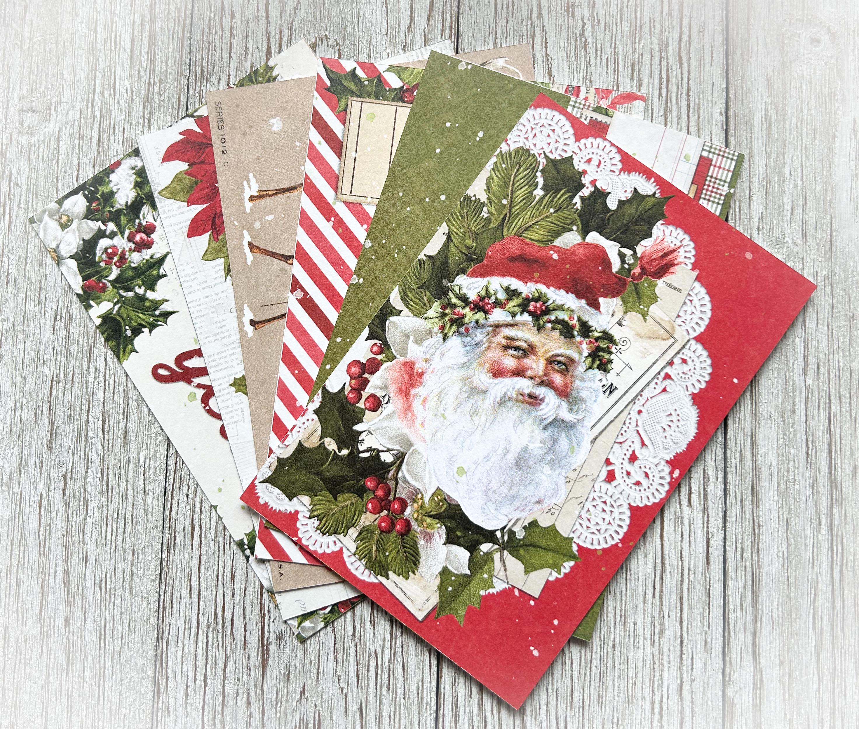 Ensemble De 12 Cartes Père Noël Avec Enveloppe Aux Motifs De Noël