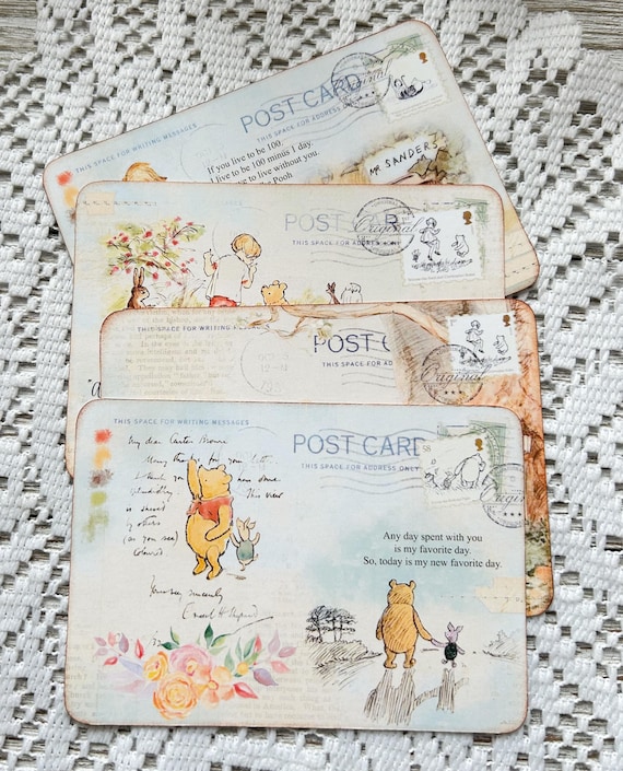 Vintage Storybook Style Bear Art Mail || Classic Storybook Art Mail || Classic Winnie The Pooh Post Cards