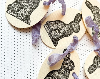 Vintage Stamped Bunny Garland | Handmade Easter Farmhouse Decor