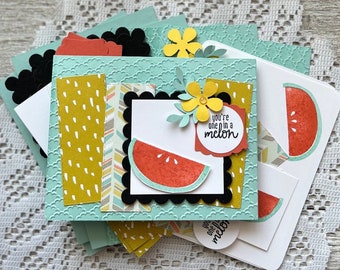 Wassermelone Karte Karten machen | Sommer Bastelbedarf, Make 3 Karten (Kit)