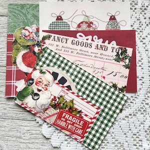 Postais de Natal || Cartões postais de férias || Cartões postais de inverno || Papai Noel vintage || Conjunto de 5