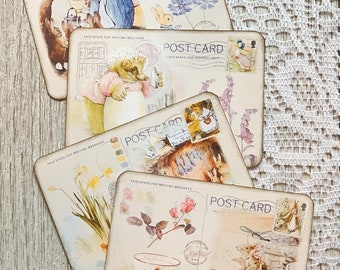 Art Mail | Beatrix Potter Post Cards | Kids Post Cards | Cartoon Post Cards | Card Toppers | Set of 4