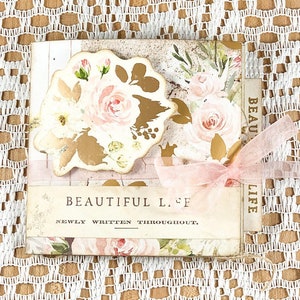 Spring Farmhouse Flip Book Album // Shabby Style Junk Journal // Flat Mail // Fait à la main // Photo Journal // Snail Mail