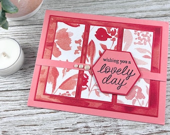 Handcrafted Floral Card | Pink Watercolour Design, All Occasion Greeting