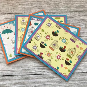 Ensemble de cartes de correspondance de printemps || Jeu de cartes de Pâques || Jeu de cartes de variétés de Pâques || Cartes gaies || Lot de 4