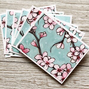 Cartes de fleurs de cerisier | Cartes d'amitié | Je pense à vous | Cartes d'anniversaire | Toutes les cartes d'occasion |  Cartes pour enseignants | Lot de 6