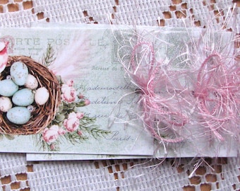 Botanical Bird Nest Gift Tags | French Postcard Style, Set of 6