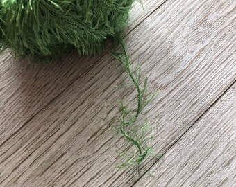5 Yards | Green | Fibers | Eyelash Trim | Crafting Supply