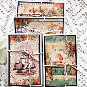 L'automne est dans l'air // Mini-cartes de correspondance // Marque-places // Bonjour l'automne // Cartes vierges // Cartes automne // Tags automne // Lot de 20