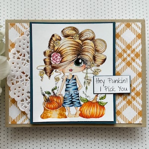 Herfstkaart || Herfstkaart || Pompoenkaart || Handgemaakte wenskaart || Oktoberkaart || Oogstkaart