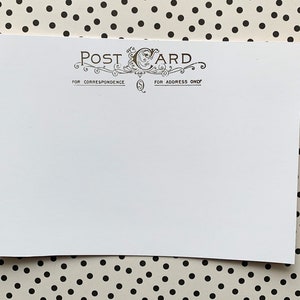 May include: Blank white postcard with the words "POST CARD" in a decorative font. The text "FOR CORRESPONDENCE" and "FOR ADDRESS ONLY" are printed below the title.