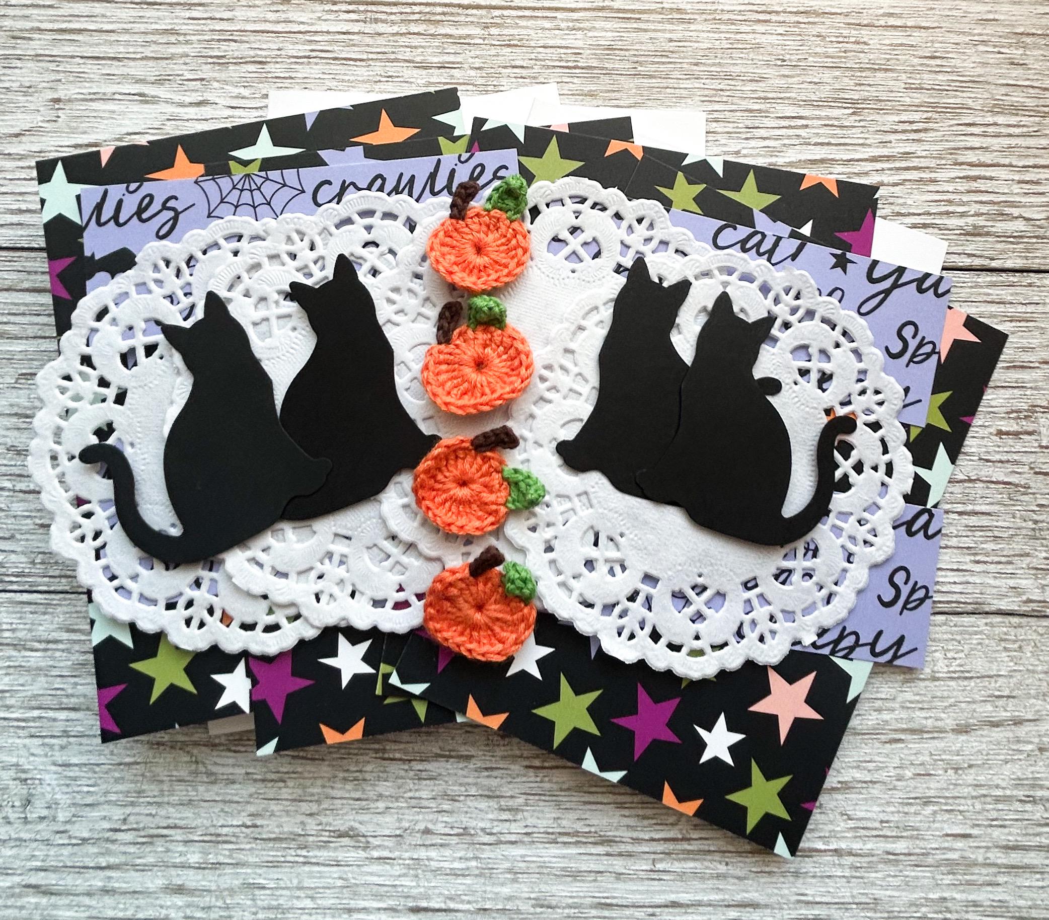 Black Cat Halloween Card DIY Kit | Handmade Blank Cards - Etsy
