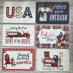 Cartes postales américaines | Cartes postales du 4 juillet | postales patriotiques | Lot de 6