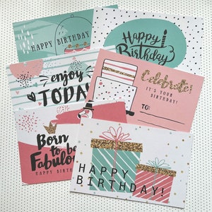 Cartes postales d’anniversaire || Party Time Post Cards || Joyeux anniversaire Cartes postales || Né pour être fabuleux || Célébrez || Profitez d’aujourd’hui || Lot de 6