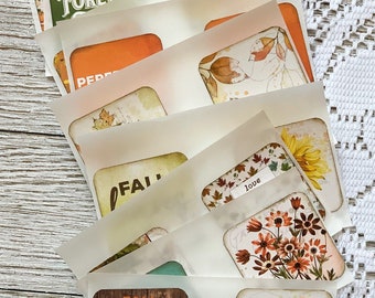 Fall Stickers Pumpkin Adhesives Autumn Floral Peel and Stick Harvest Scrapbooking Embellishment