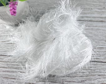 White Eyelash Ribbon Trim | Fluffy Textured Craft Ribbon for Journals