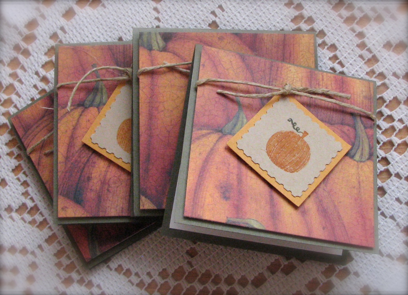 Pumpkin Thanksgiving Card Set | Handmade Mini Greeting Cards - Etsy