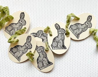 Vintage Stamped Easter Bunny Garland | Handmade Cottagecore Banner