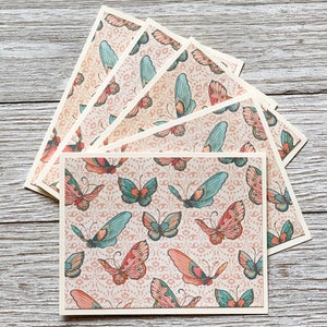 Vintage Style Cards | Shabby Style Cards | Butterfly Cards | Birthday Cards | Friendship Cards |  Teacher Cards | Set of 5