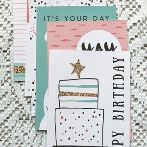 Verjaardagskaarten || Maak een wenspostkaarten || Flamingo || IJsbeer || Set van 6