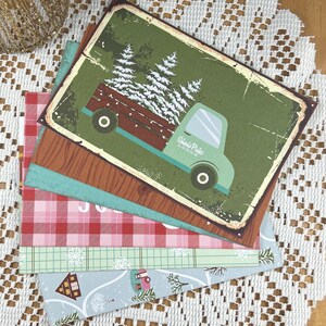 Cartes postales de Noël || Cartes postales des fêtes || Cartes postales d'hiver || Cartes postales du village du Père Noël || Lot de 6