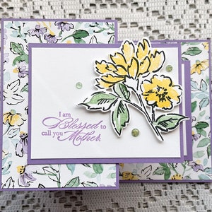 Cartão de dia das mães || Cartão Stampin Up || Cartão alegre || Cartão Flor || Cartão dobrável em Z || Cartão dobrável extravagante || Cartão feito à mão