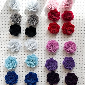 Handgemachte Filzblumen || Verzierungen || Kartengestaltung || Applikation Blumen || 24er Set