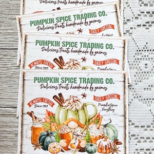 Cartoline di zucca / Cartoline autunnali / Cartoline autunnali / Cartoline di zucca speziata / Set di 4