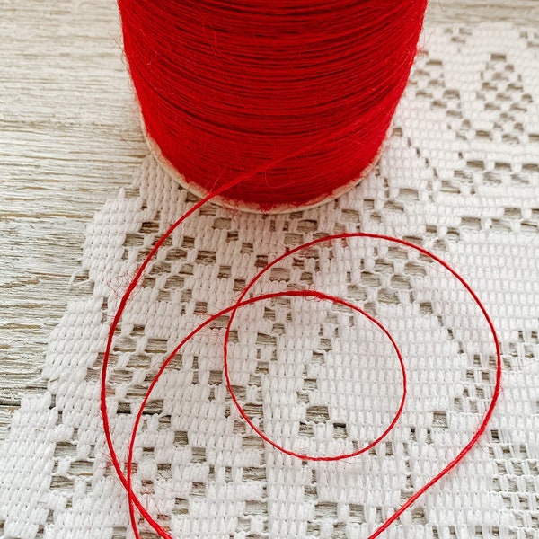 Red String | Burlap Twine | 1mm Thick | 5 Yards