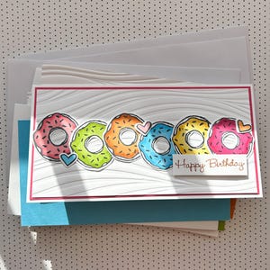 DIY Karten Karten machen Kit || Donut Karten || Geburtstagskarten || Alles Gute zum Geburtstag Karten || Stampin Up Karten || 4er Set
