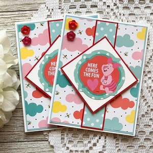Cartes de vœux Winnie l’ourson | cartes de porcelet | Cartes pour enfants | Jeu de cartes de 2 | Frais de port inclus