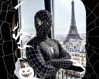 Déguisement Spiderman noir Raimi, Costume Tobey Maguire Spiderman, Costume Venom Symbiote Raimi, Costume Raimi noir Spider Man