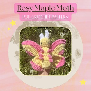 Rosy Maple Moth Crochet Pattern | Moth Crochet Pattern, PDF Crochet Pattern, Amigurumi Crochet Pattern