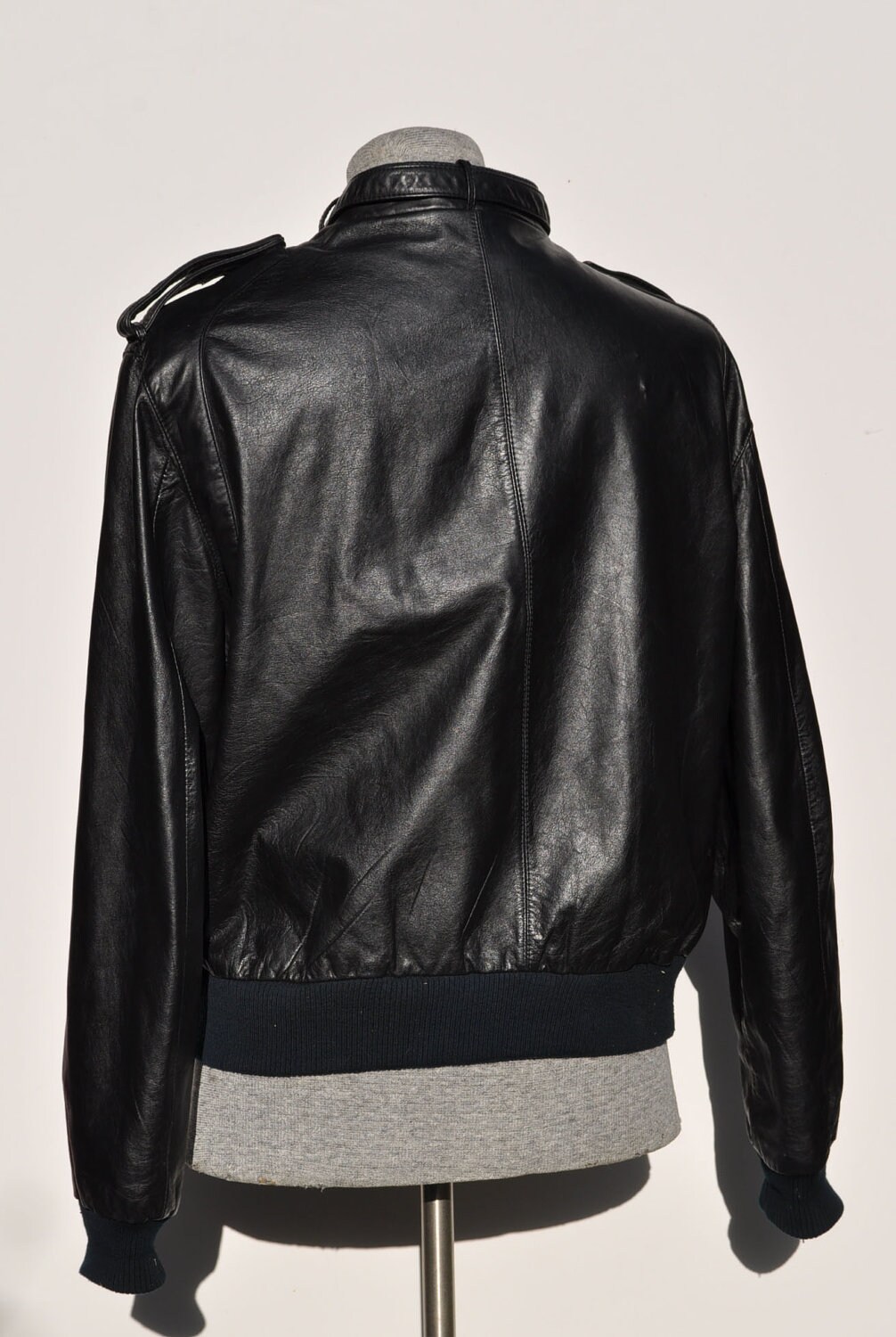 MEMBERS ONLY vintage leather jacket cafe racer mens LARGE Etsy