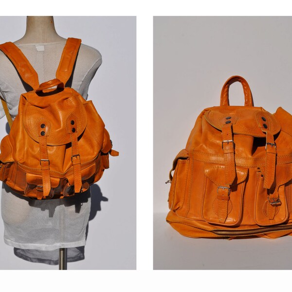 vintage leather backpack leather back pack HUGE rucksack ruck sack leather ruck sack leather rucksack