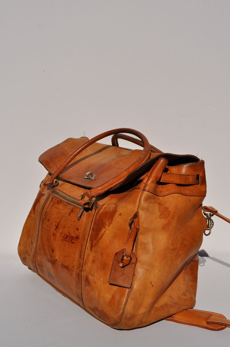 Vintage leather bag HARTMANN carry on travel weekend bag Etsy