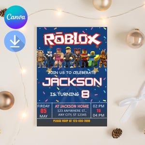 Roblox Birthday Invitation Template: Editable Game Party Invite (Digital Download)