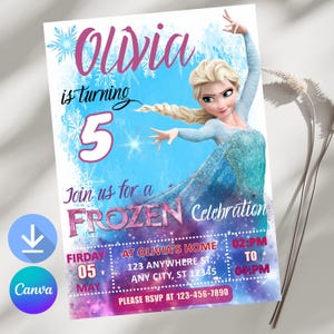 Frozen Four The First Time In Forever Birthday Invitation Frozen 4th Birthday Invitation Kids Fourth Party Invite Elsa Anna Theme EDITABLE