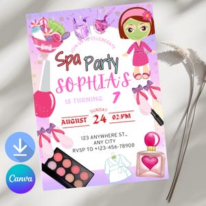 Birthday Invitation Pink Fashion Doll Birthday Party Invitation Girls Cute Doll Theme Invite for Party Instant Download Pink Evite Editable