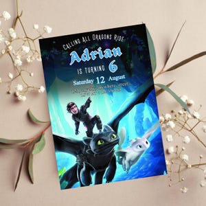 How to train your dragon | Birthday Template | Dragon Party | Invitation Template | Digital Download | Hiccup | Toothless | Party Invitation