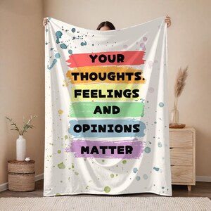 Inspirational Blanket | Cozy Home Decor, Motivational Gift, Self-Care Blanket, Cheer Yourself On, Emotional Support, Mental Health