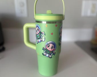 Vaso de acero inoxidable de 20 oz con la frase "Baby Buzz Lightyear"