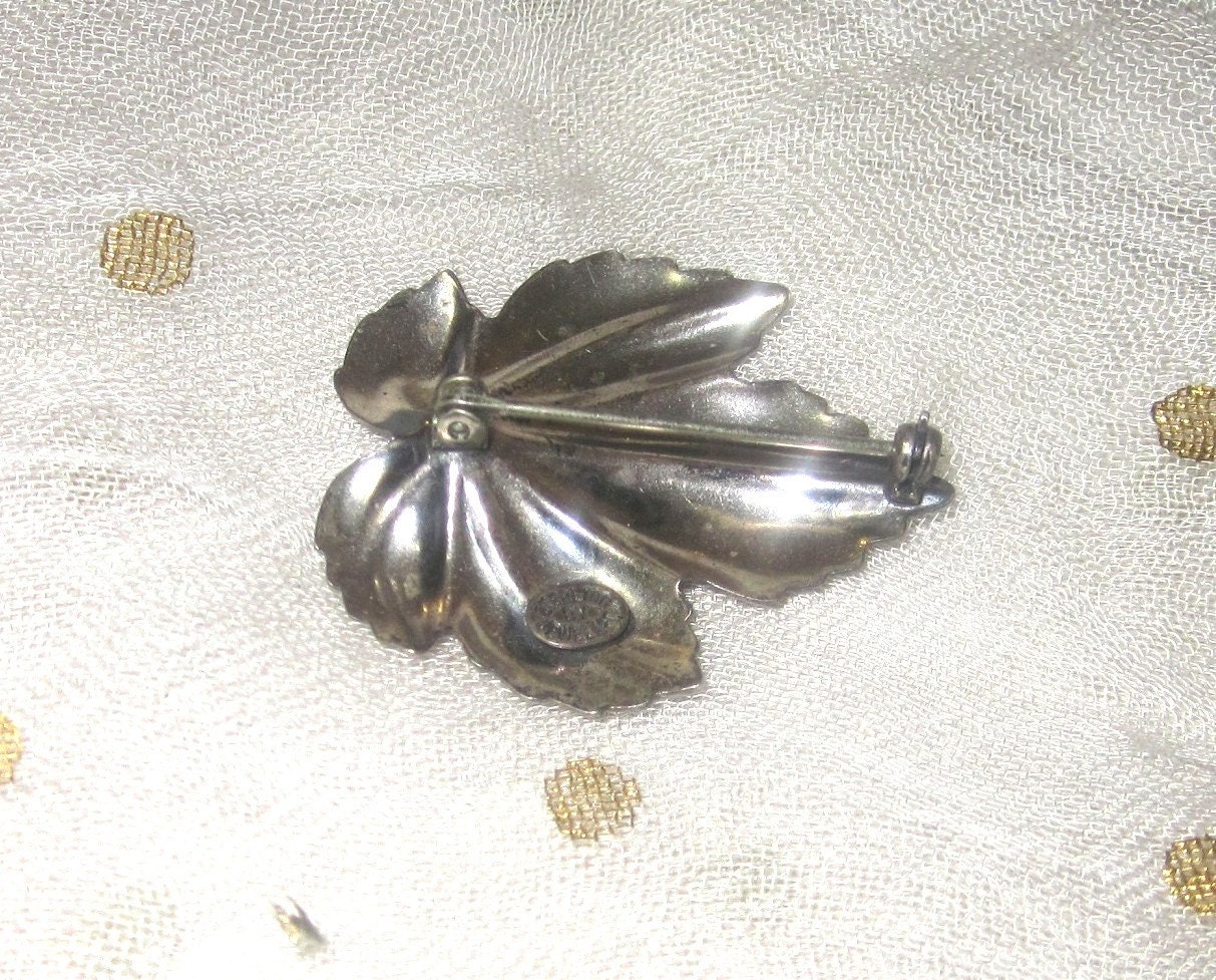 Vintage Silver Oak Leaf Pin Brooch marked Jewelart Sterling | Etsy
