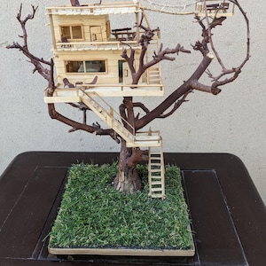 Exclusive Handcrafted Wooden Treehouse Decor, Decorative treehouse, Boho Treehouse Accent, Unique Treehouse Gift, Gift for him/her,