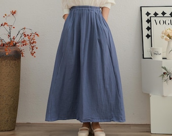Winter Dicker Musselin Rock Dreischichtig Weich Schwerer Baumwolle Röcke Herbst Warme Homewear A-Linie Maxi Rock Outwear Tailored Plus Größe 3XL-7XL